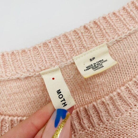 Moth Anthropologie Size Small Blush Pink Talise High Low Tunic Sweater - Picture 7 of 10